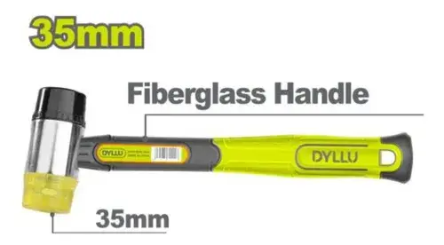 Martillo de Goma y Plastico 35m mango fibra de vidrio DTHM7305 DMMMGP350 DYLLU
