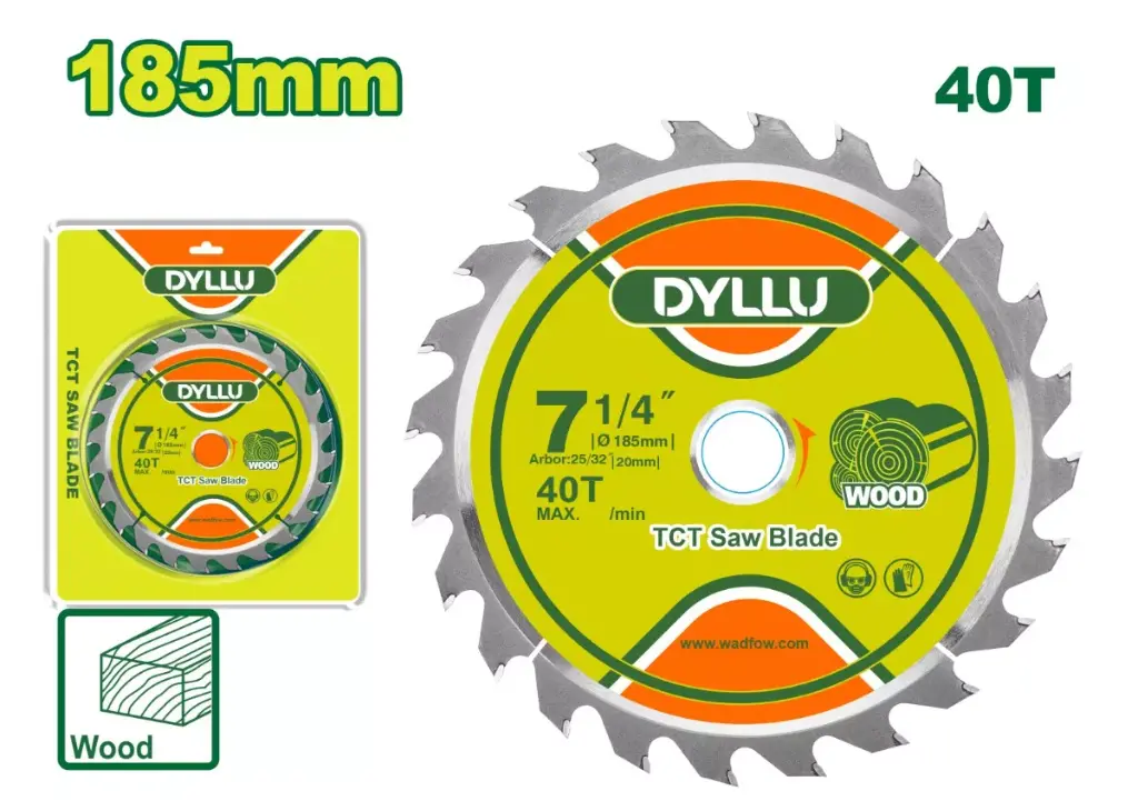 Hoja de Sierra Circular TCT 185mm 40 dientes DTTC1K05 DCHCSC185 DYLLU