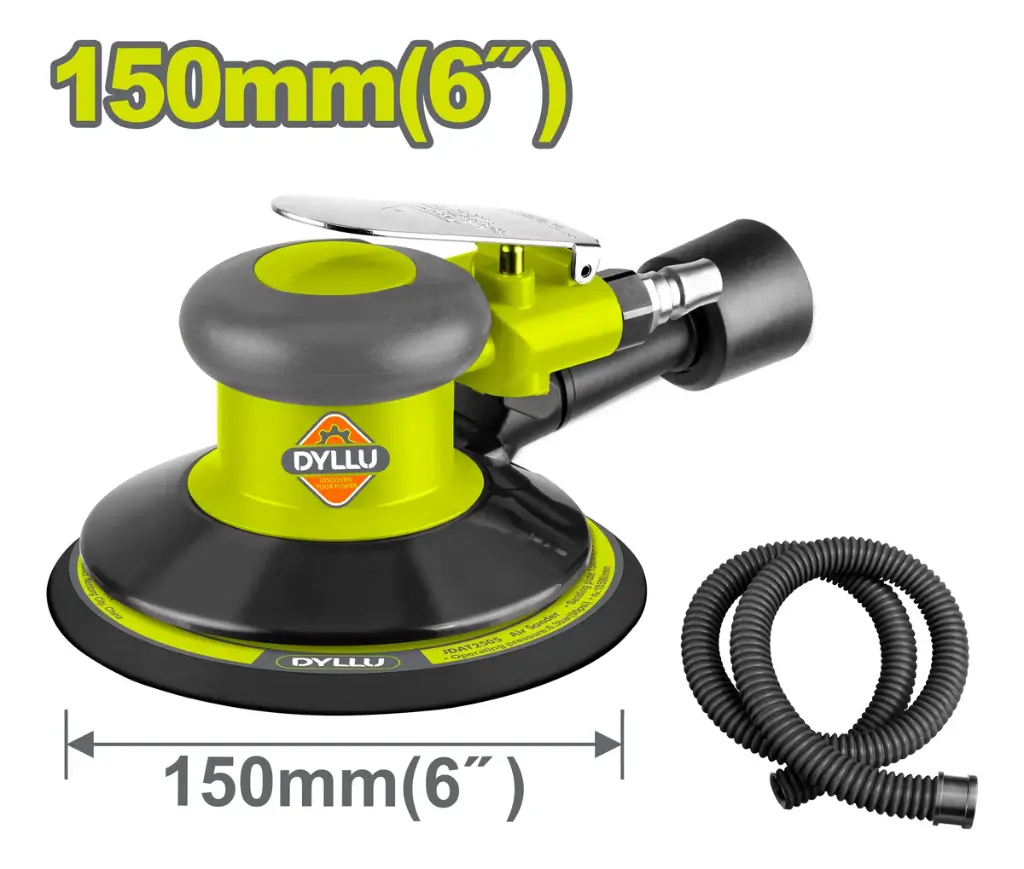 Lijadora roto orbital neumática 150mm 6" manguera aspiración DTAT2505 DNNELN150 DYLLU