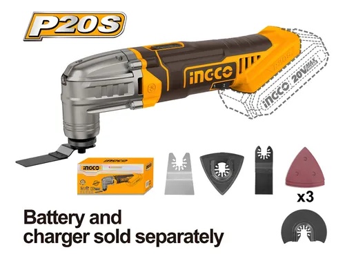 Herramienta oscilante multipropósito 20V + kit 7 accesorios SOLA CMLI2022 INGCO