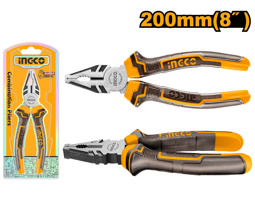 Pinza electricista universal  200mmL (8") INDUSTRIAL HCP08208 INGCO