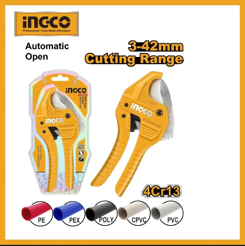 Tijera cortacaños PVC automática 3-42mm HPCS05428 INGCO