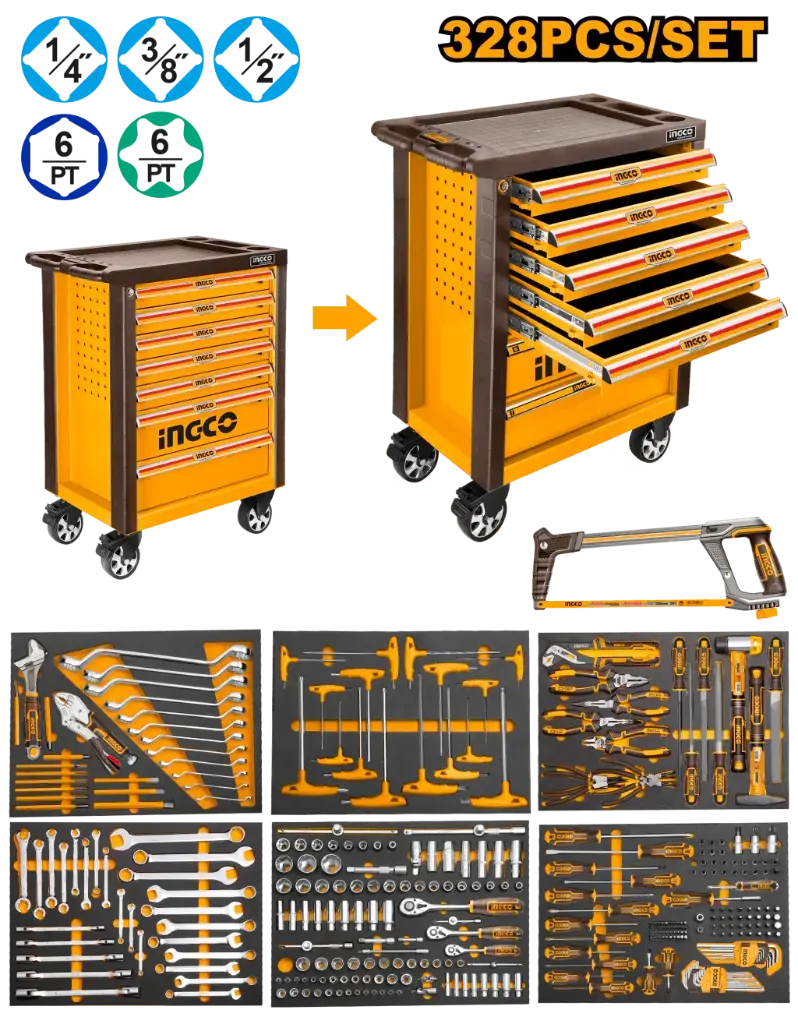 Carro de 328 Pcs Set Combinado HTCS273281 INGCO
