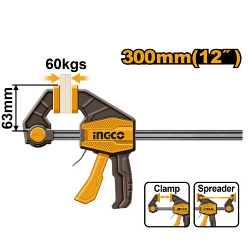 Prensa rápida 300mm 12" 60kG reversible HQBC01602 INGCO