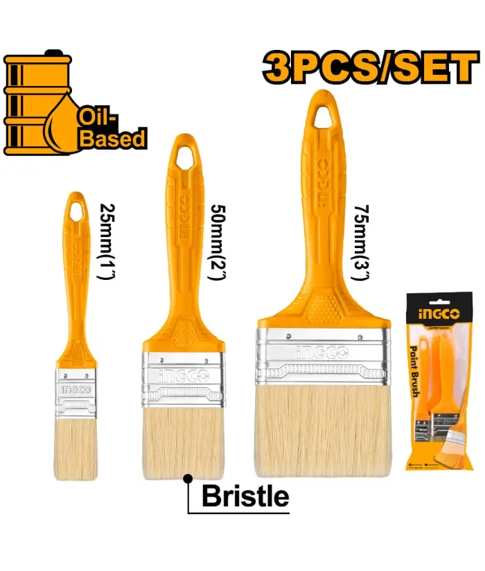 Set Pinceles x3  25mm (1"), 50mm (2") y 75mm (3") CHPTB7860301 INGCO
