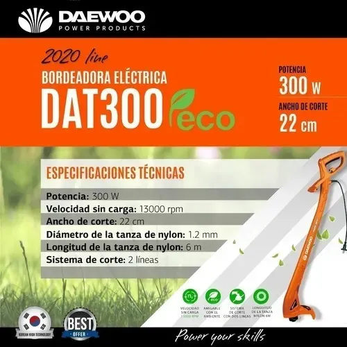 Bordeadora eléctrica 300W 20cms DAT300 DAEWOO