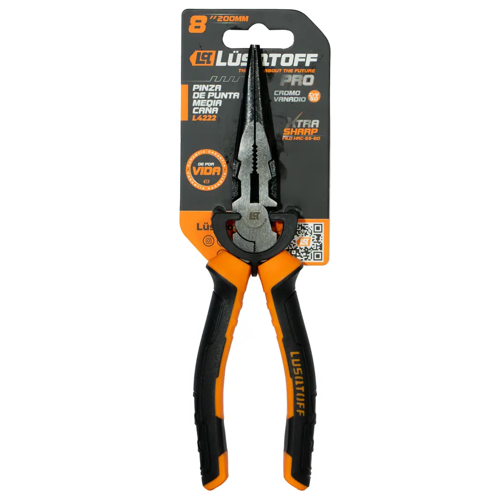 Pinza de punta media caña 8" (200MM) Profesional L4222 LUSQTOFF