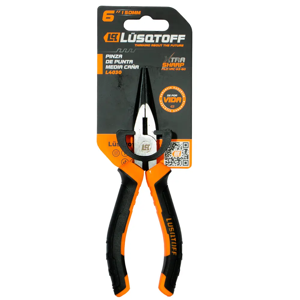 Pinza de punta media caña 6" (150MM) L4030 LUSQTOFF