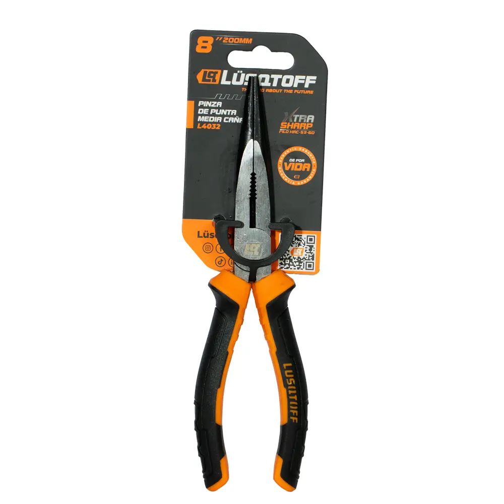 Pinza de punta media caña 8" (200MM) L4032 LUSQTOFF