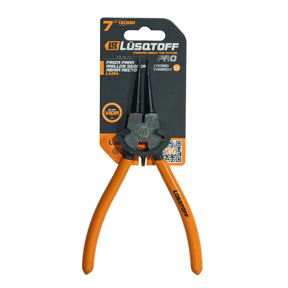 Pinza para anillo seeger (seguer) 7" (180MM) ABRIR RECTO INDUSTRIAL Profesional L4284 LUSQTOFF