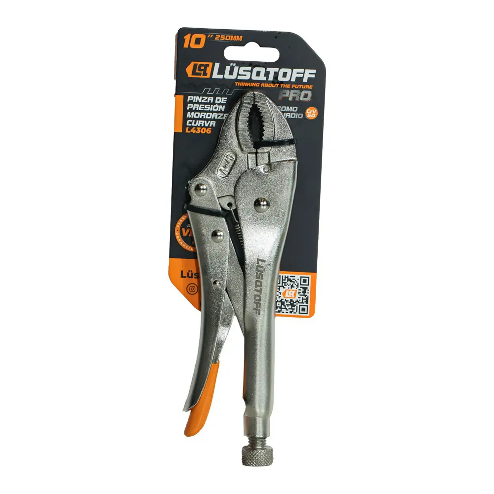 Pinza de presion mordaza CURVA 10" (250MM) Profesional L4306 LUSQTOFF