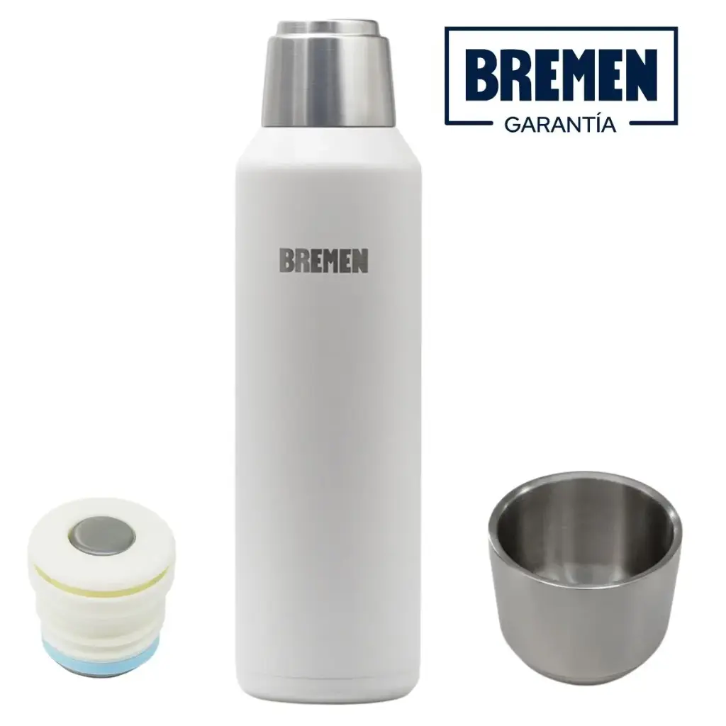 Termo 1 litro acero inoxidable tapa magnética pico cebador GRIS 8201 BREMEN