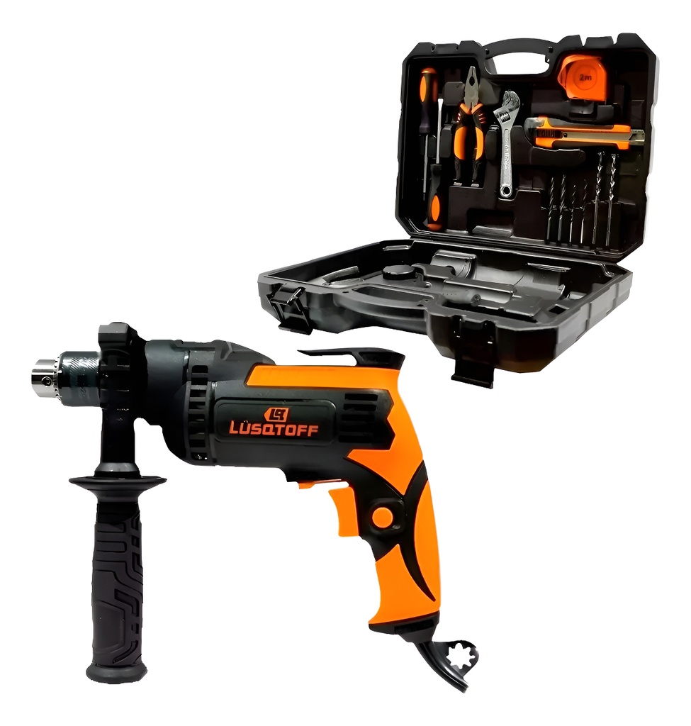 Taladro percutor 600W 13mm maletín + accesorios TIL600-8K LUSQTOFF