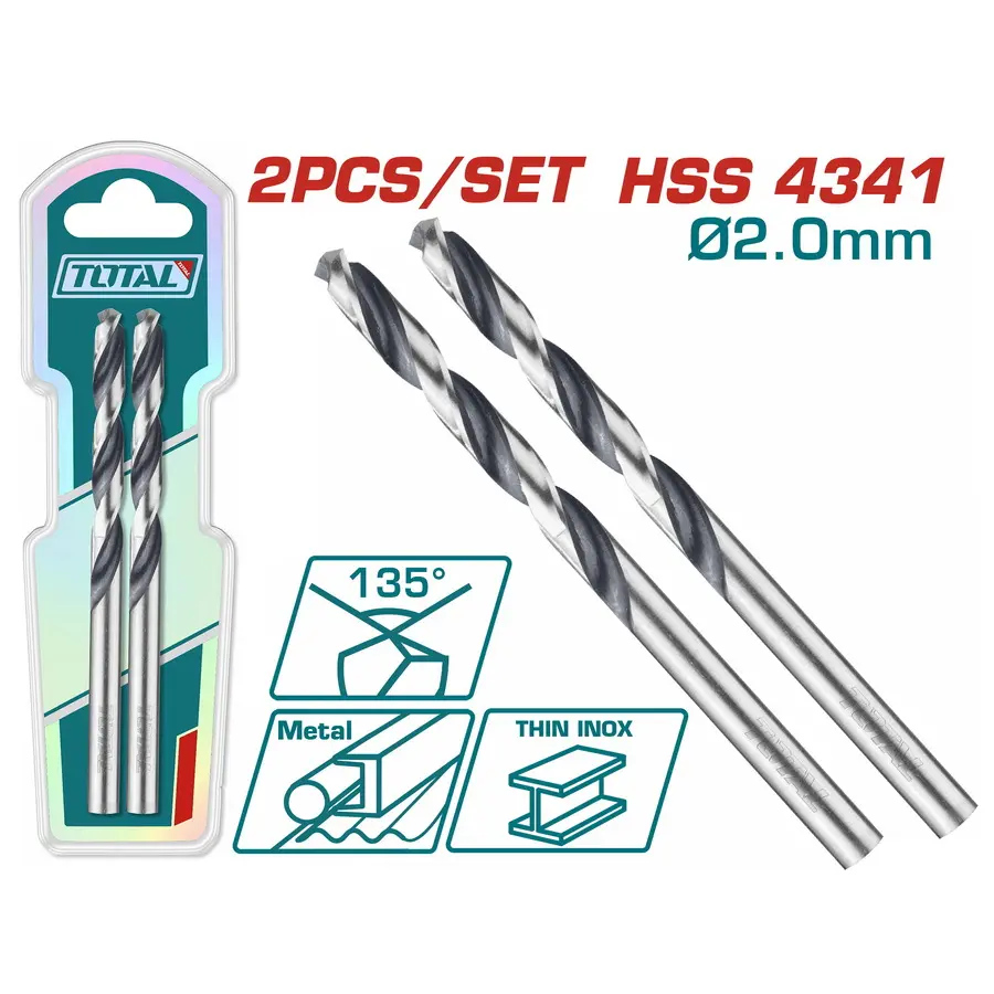Mecha cilindrica HSS 4341 2.0mm (blister x 2u) INDUSTRIAL TAC1200024 ZMHI4320M TOTAL