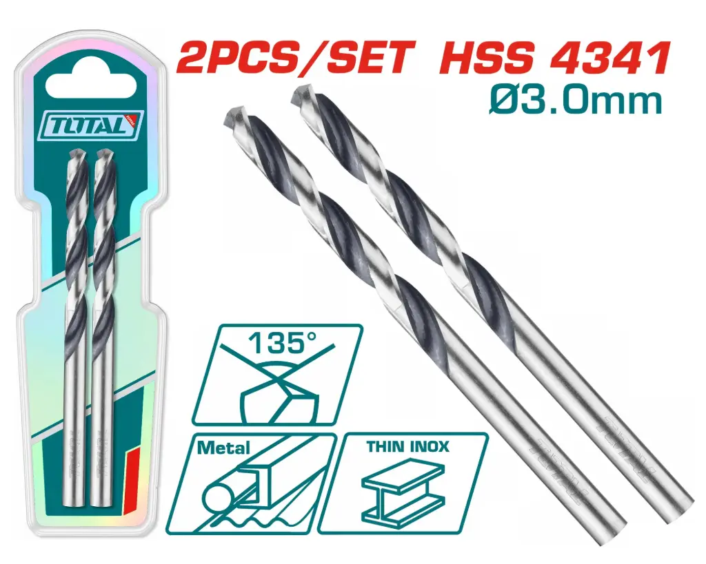 Mecha cilindrica HSS 4341 3.0mm (blister x 2u) INDUSTRIAL TAC1200034 ZMHI4330M TOTAL