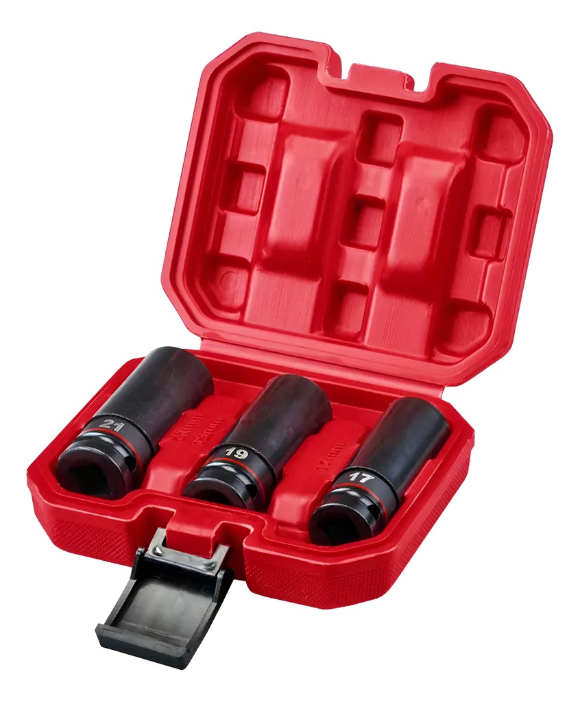 Set bocallaves 1/2" 3 pcs alto impacto largos 17-19-21mm 49109263 EINHELL