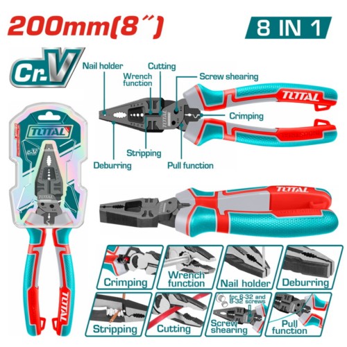 Pinza electricista  200mmL univers THTMF186 XPIIM0200 TOTAL