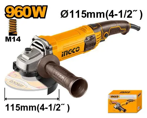 Amoladora angular 115mm 4_1/2" 960W cola de ratón AG9608-4 INGCO
