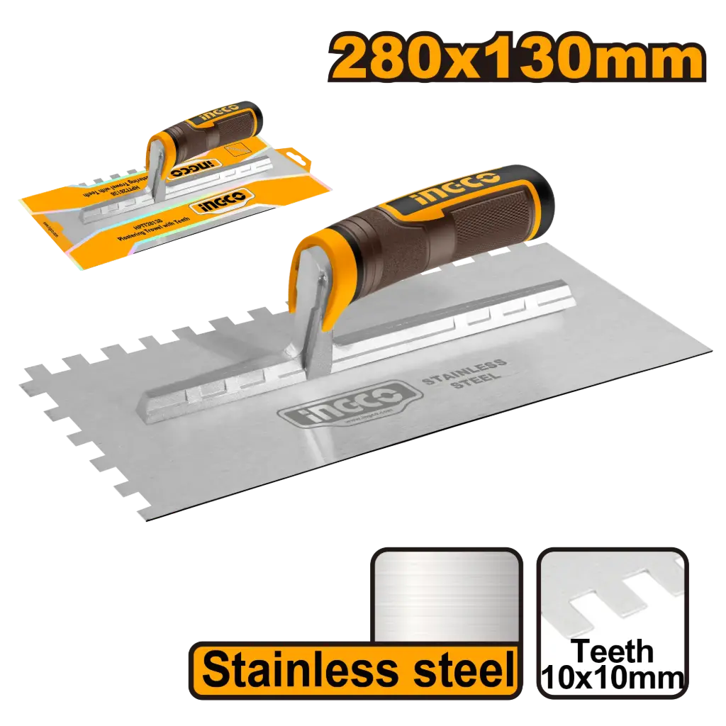 Llana metalica 280X130mm Dentada 10X10 HPTT28138 INGCO