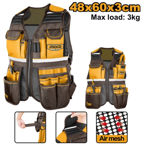 Chaleco de trabajo porta herramientas HTVT09028 INGCO