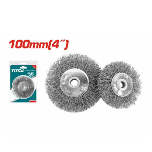 Cepillo Plano de Acero Rizado 100mm para Amoladora banco ZCP0A100A TAC36041 TOTAL