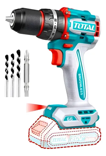 Taladro-ator a bater  13mmD 66nm 20V BRUSHLESS SOLO V2VITI221 TDLI206681 TOTAL