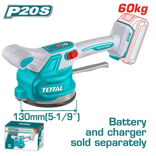 Vibrador ventosa 20V para porcelanato 60kG SOLA V2V0VC201 TTVLI2001 TOTAL