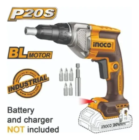 Atornillador durlock 1/4" 20V BRUSHLESS SOLO CDSLI20428 INGCO