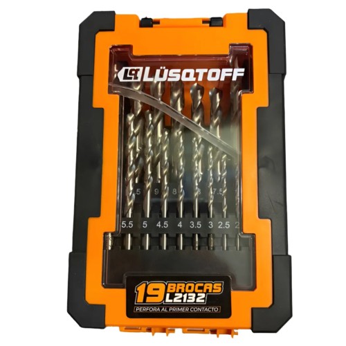 Juego de mechas cilindricas HSS acero rápido 19pcs L2132 LUSQTOFF
