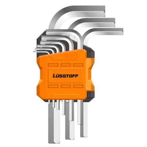 Juego De 9 Llaves Allen Acero Cromo Vanadio Plateado L6940 LUSQTOFF