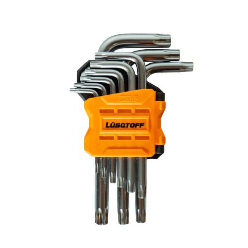 Juego De 9 Llaves Torx Acero Cromo Vanadio Plateado L6946 LUSQTOFF