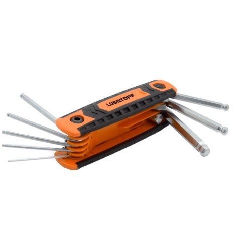 Juego 8 llaves allen 1.5 a 8mm métrico tipo navaja punta bola Acero Cromo Vanadio Plateado L6954 LUSQTOFF