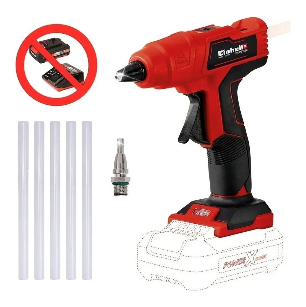 Pistola p-pegamento PVC inalambr d11mm EINHELL TE-CG 18 LI SOLO 4522200 nº