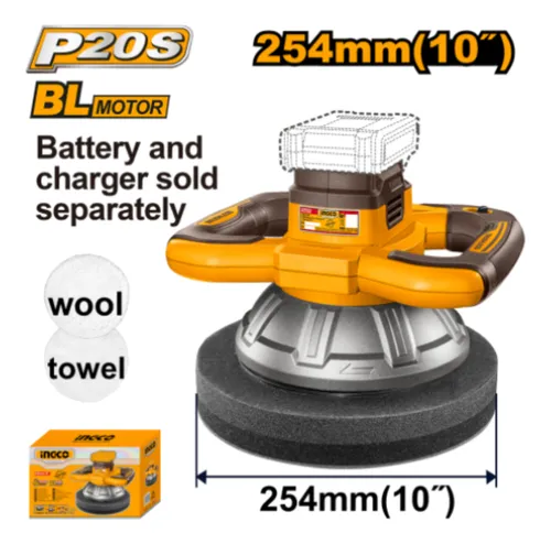 Pulidora inalámbrica 20V 254mm 10" SOLA COPLI202548 INGCO