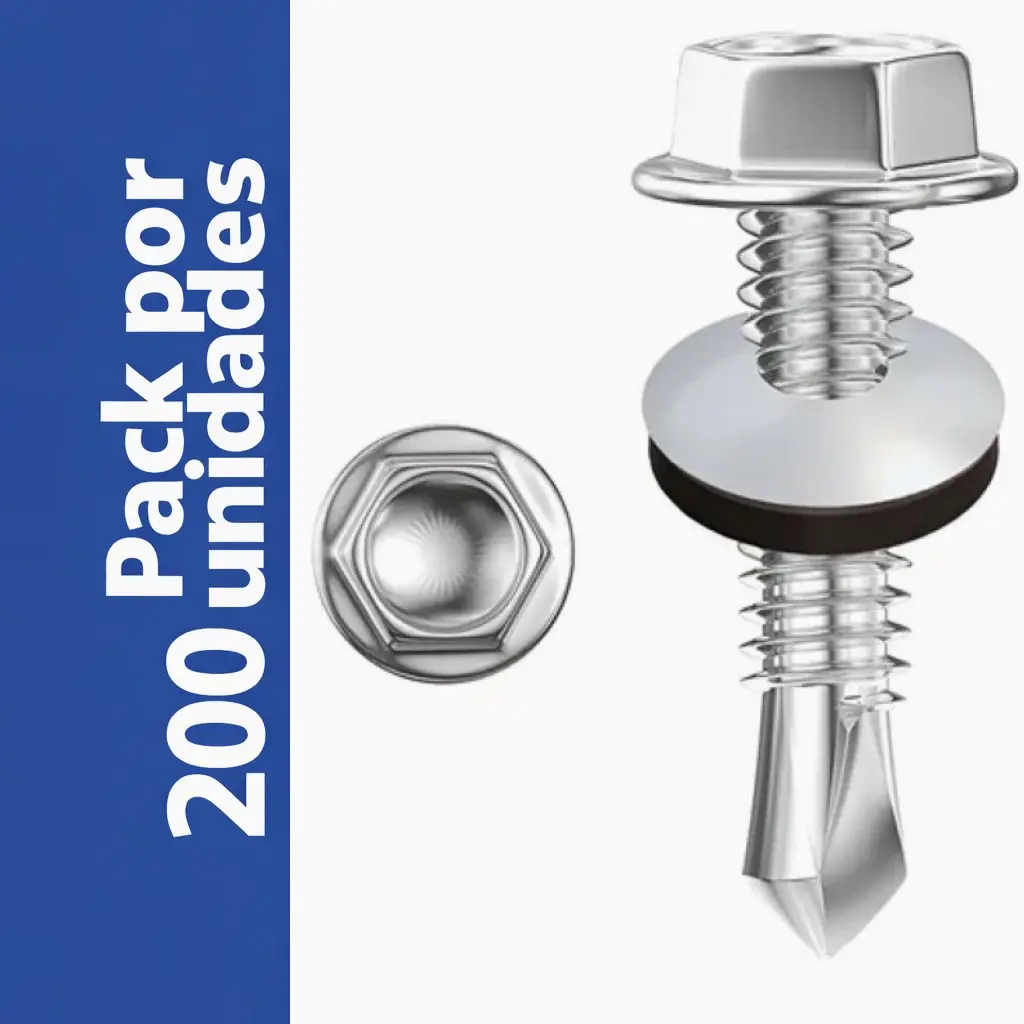 Combo x 200 Tornillo autoperforante c-hexagonal #14x76mmL p-mecha AcCinc FB 150HEX0000S0076 65.A.14.76