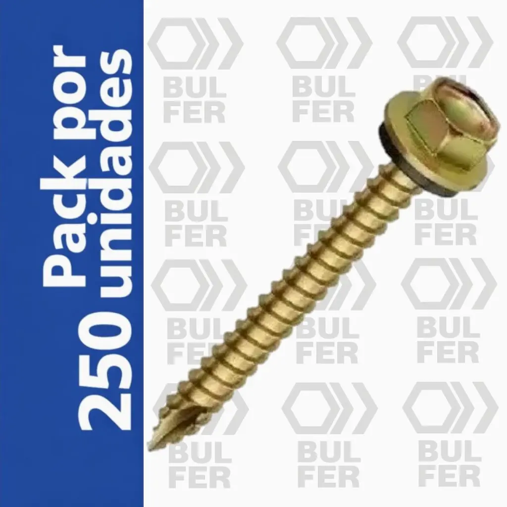 Combo x 250 Tornillo autoperforante c-hexagonal #14x 51mmL AcCinc c-arandel p-aguja FB 144T170000S0050 65.PAH.14.50