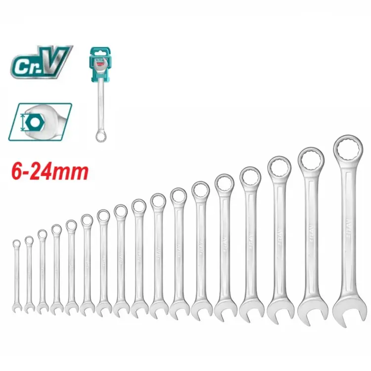 Llaves combinadas Juego 15 piezas 6-7-8-10-11-12-13-14-15-16-17-19-21-22-24 TOTAL