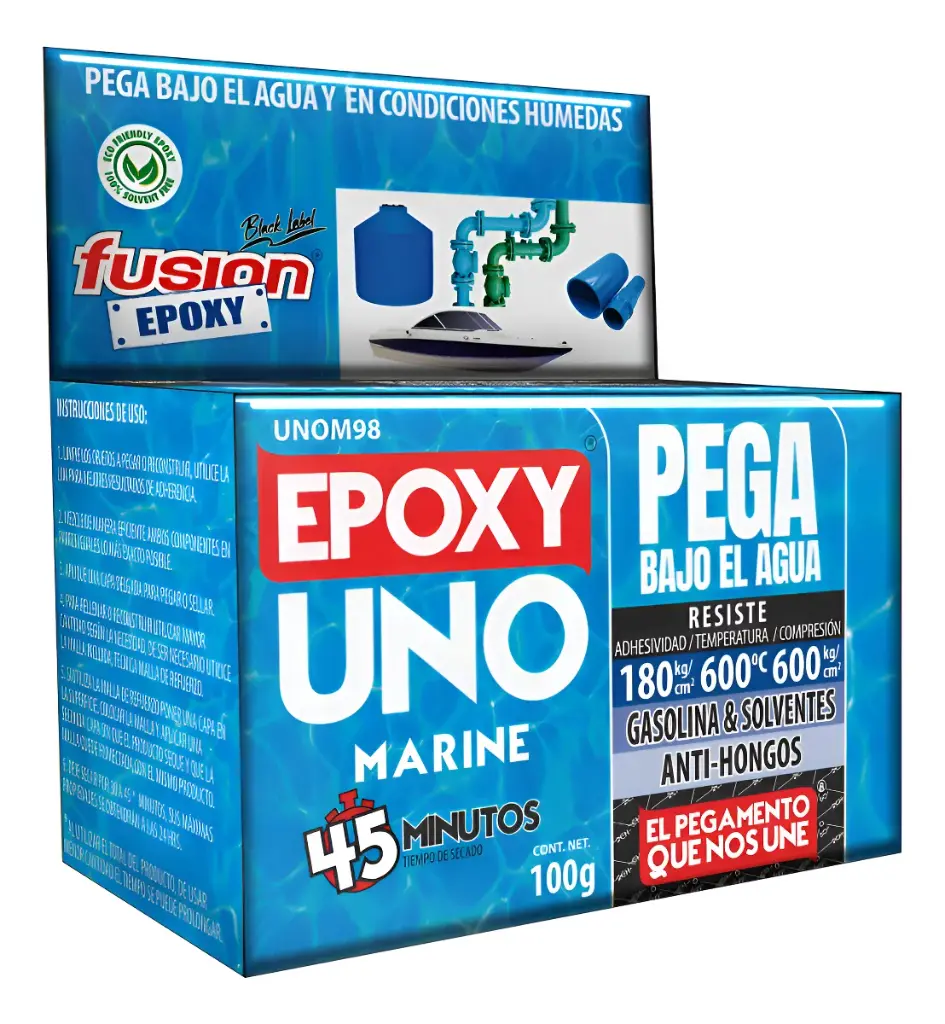 Adhesivo Epoxy Uno Uso General Marino X 100 Gr  FUADSASA3926 FUSION EPOXY