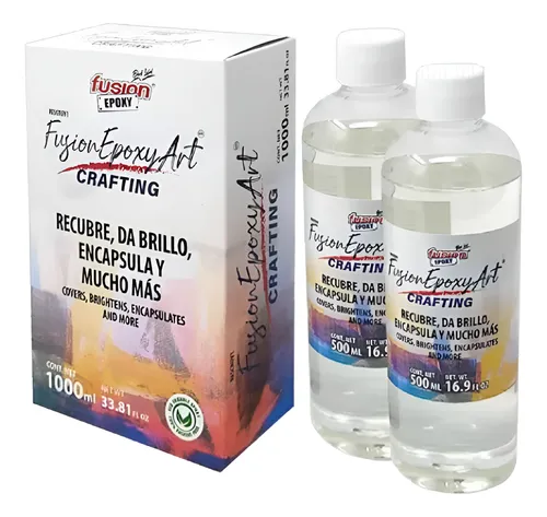 Adhesivo Epoxy Art Cristal Decoracion X 1 Litro  FUADSASA3934 FUSION EPOXY