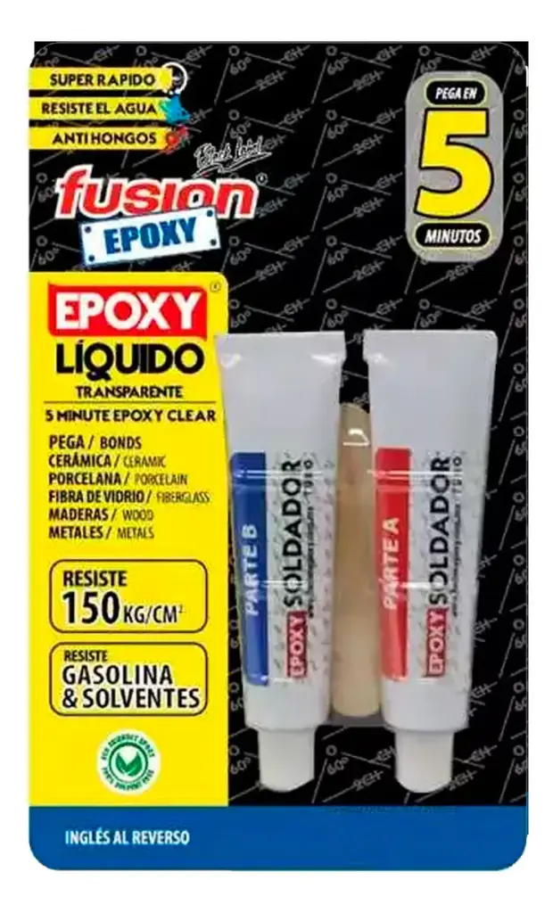 Adhesivo Epoxy Tubo liquido Soldador Tte. 5 Min X 16 Gr  FUADSASA3912 FUSION EPOXY
