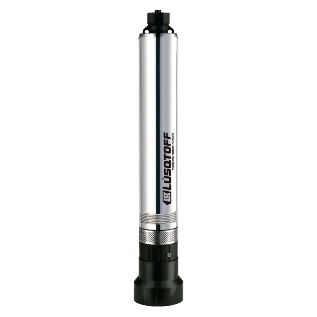 Bomba de pozo 1.5HP - 820W - 50mts succión + 53mts elevación - cuerpo 4" - Salida 1.1/4" - 220V - 6000L/h + 30mts cable LQ4-PACK-120M LUSQTOFF