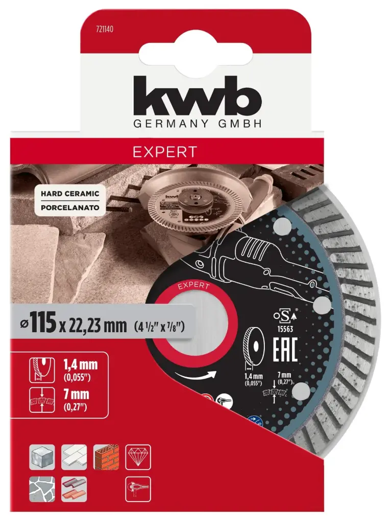 Disco diamantado D115x22x1,4mm turbo fino porcelanato 49721140 EINHELL
