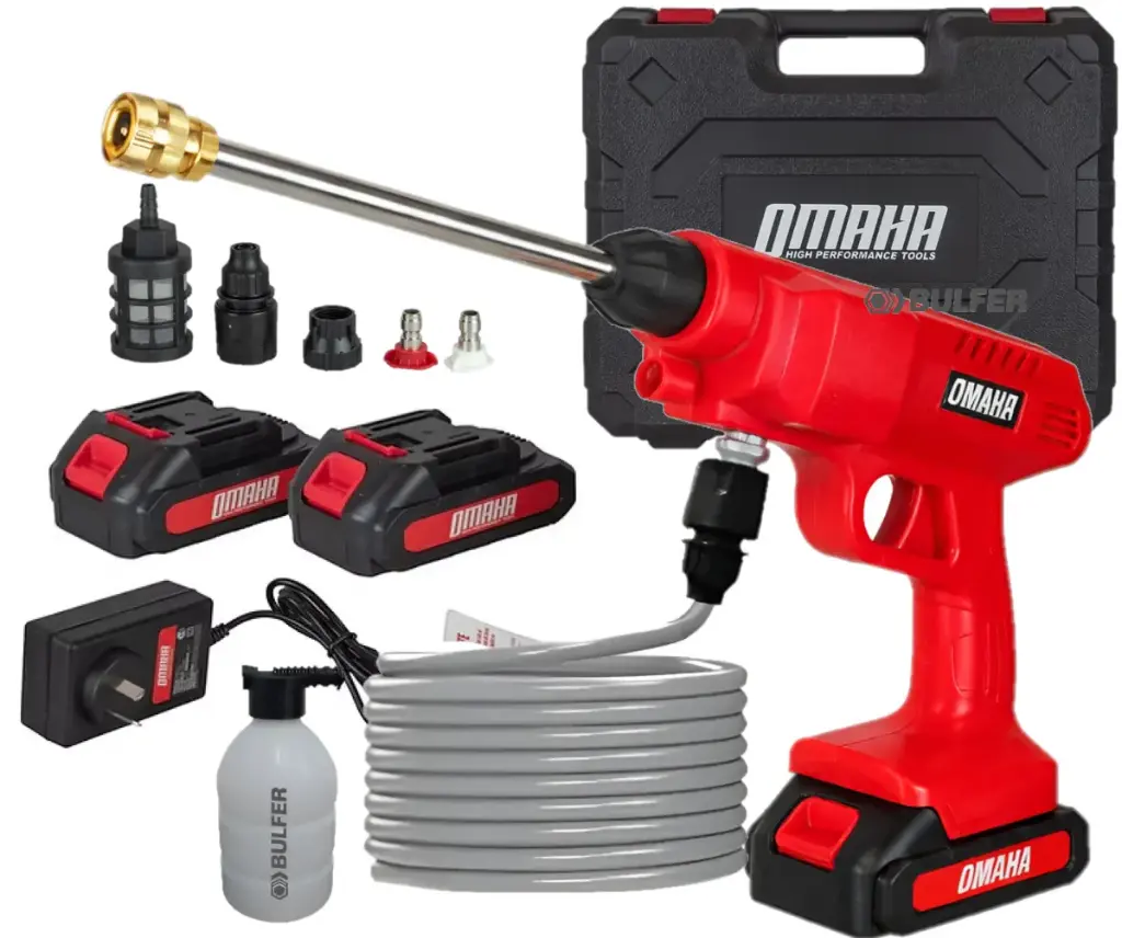 Hidrolavadora inalámbrica 25Bar 280W 20V + maletín 2 baterías Litio HAB-20 OMAHA