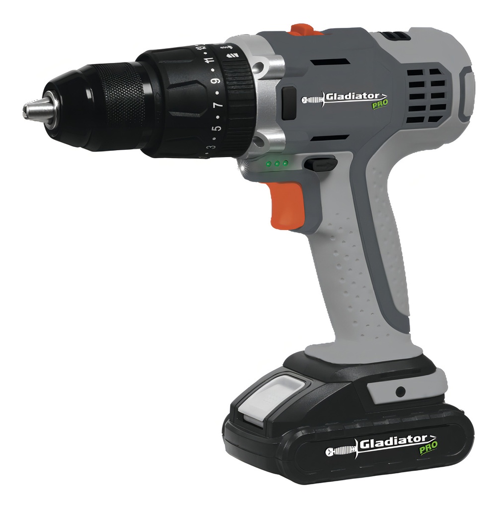 Taladro-percutor a bat  13mmD 18V + 1 batería 2.0A + 1 cargador TP 813/18 C1 GLADIATOR (OUTLET)