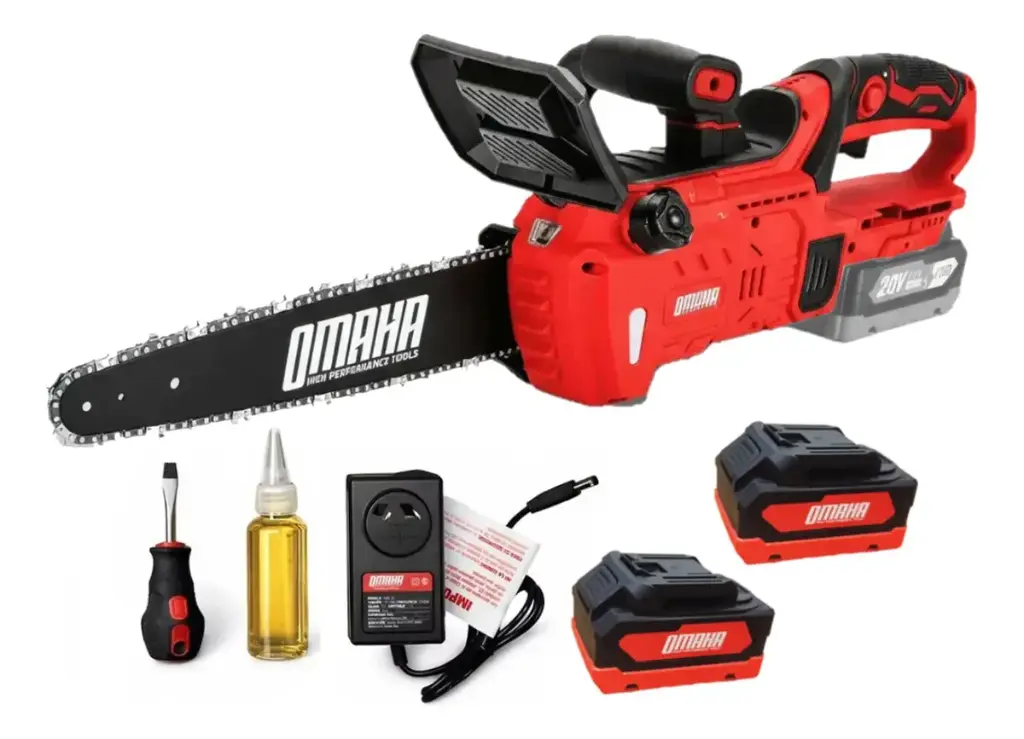 Motosierra inalámbrica 300mm (12") 20V c-2 baterías 3.0A MSBAT-20 OMAHA