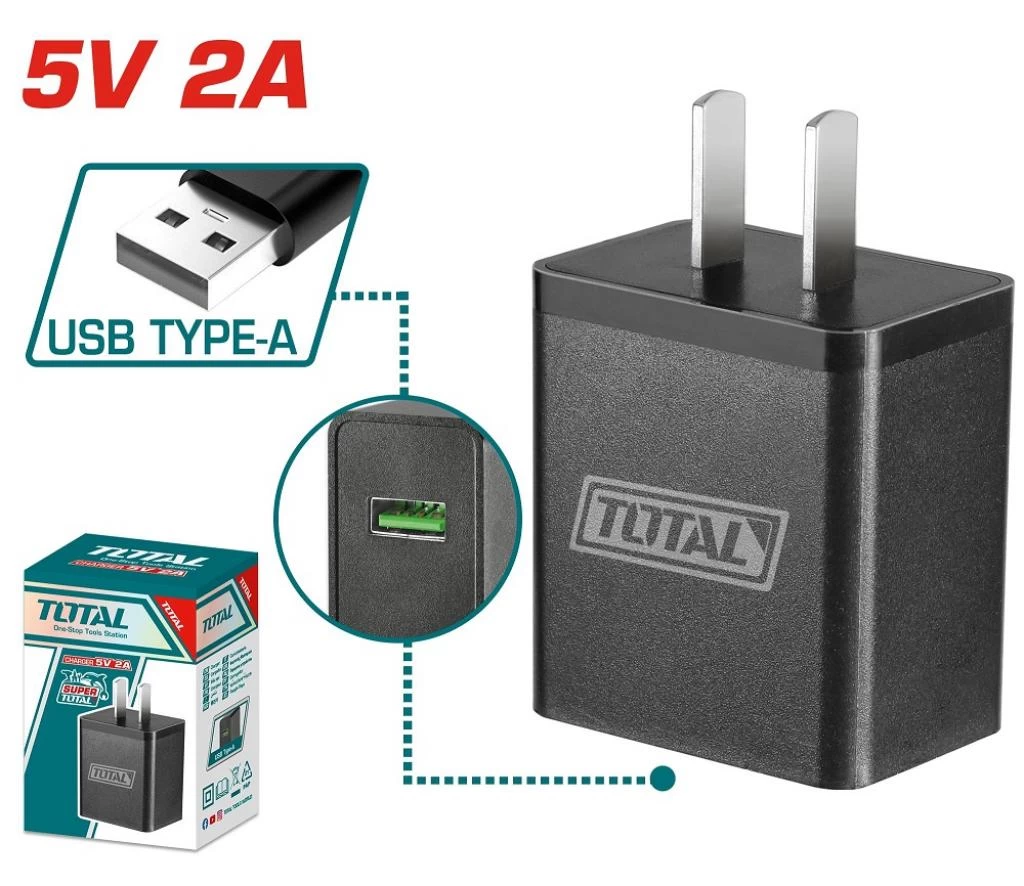 Cargador USB-A 220V 5V 2A TCLI120502-4 V2V0CA050  TOTAL
