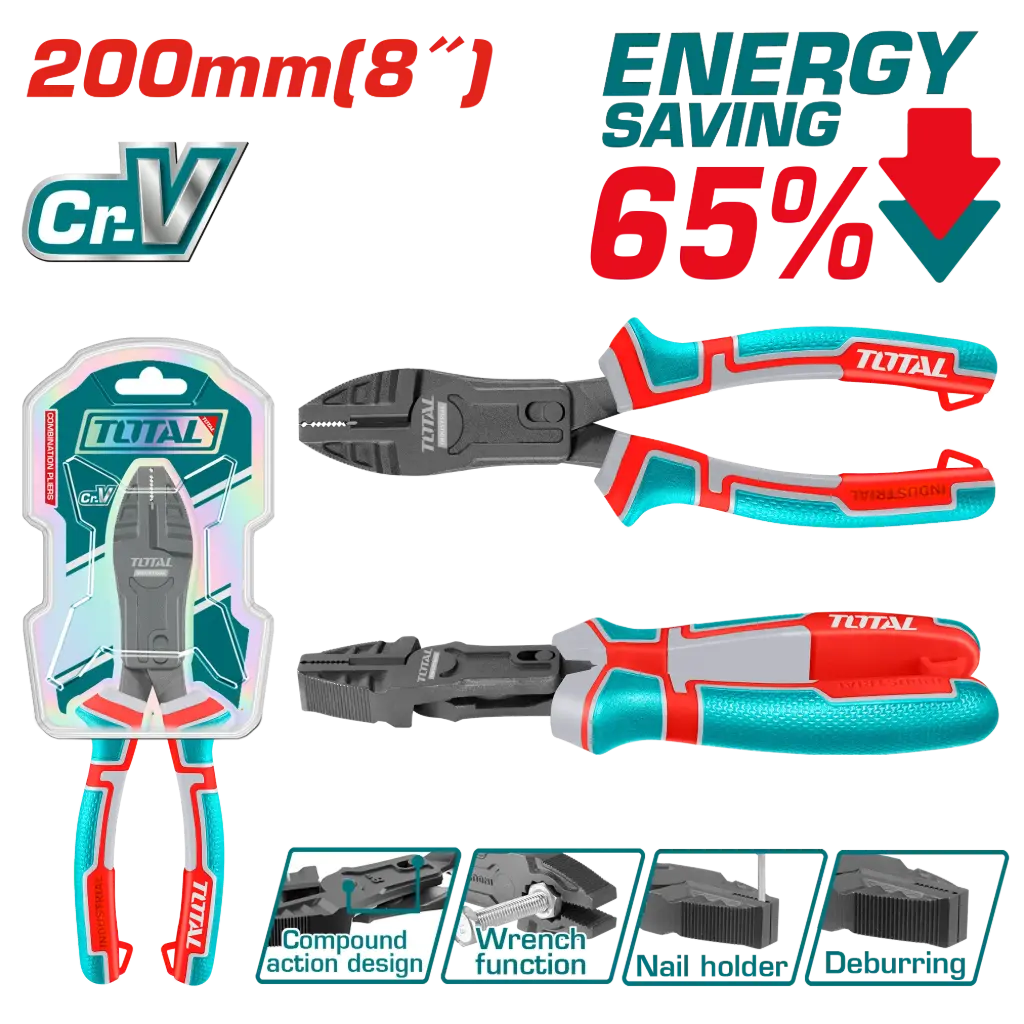 Pinza electricista  200mmL (8") universal INDUSTRIAL THTC510806 XPIIAC200 TOTAL