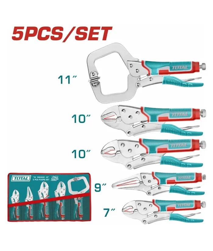 Juego Set Pinzas 5p Pinzas presión industrial TOS23091 XPK000500 TOTAL