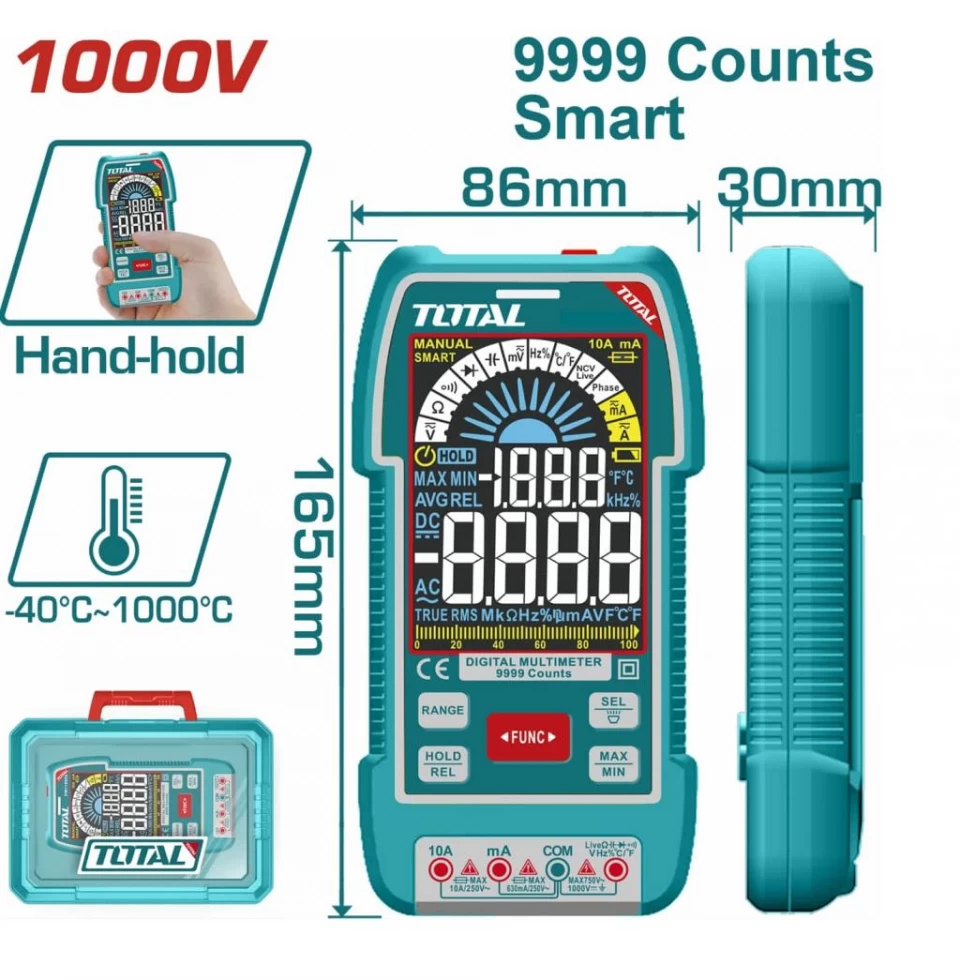 Tester digital  1000V  9999 cuentas INDUSTRIAL TMT5110004 XTS046200 TOTAL