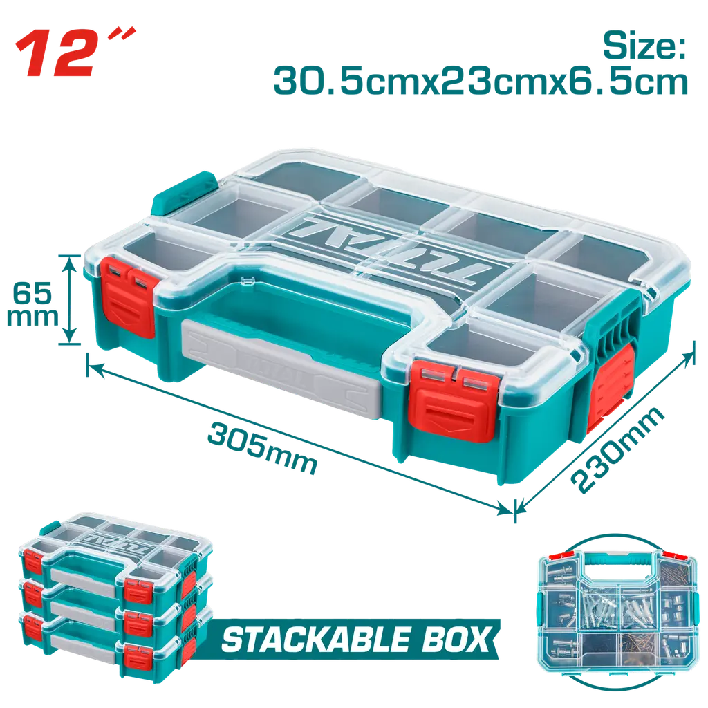 Estuche organizador apilable 300mm (12") TPBX1121 XCP00012M TOTAL